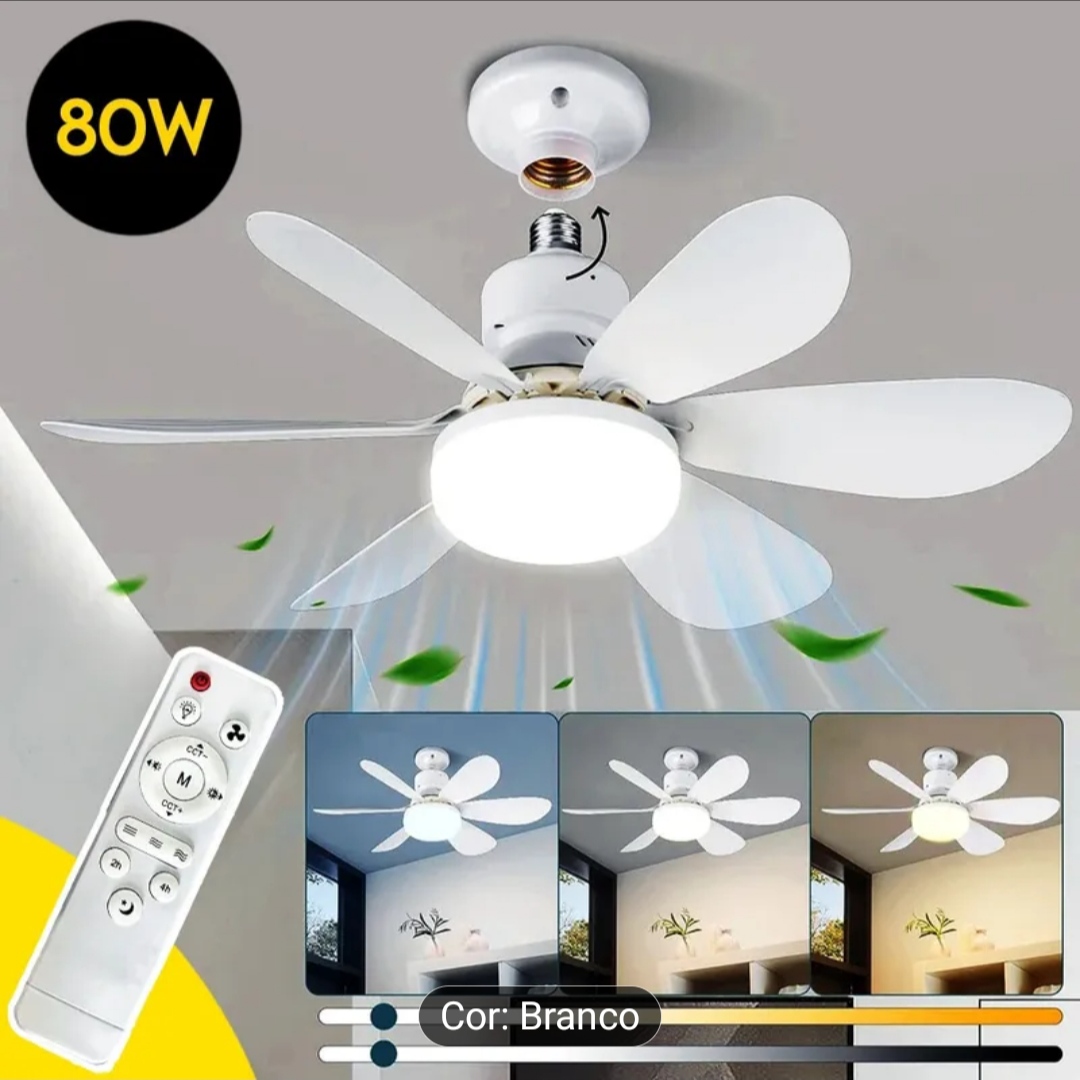 Ventilador de Teto LED Bocal